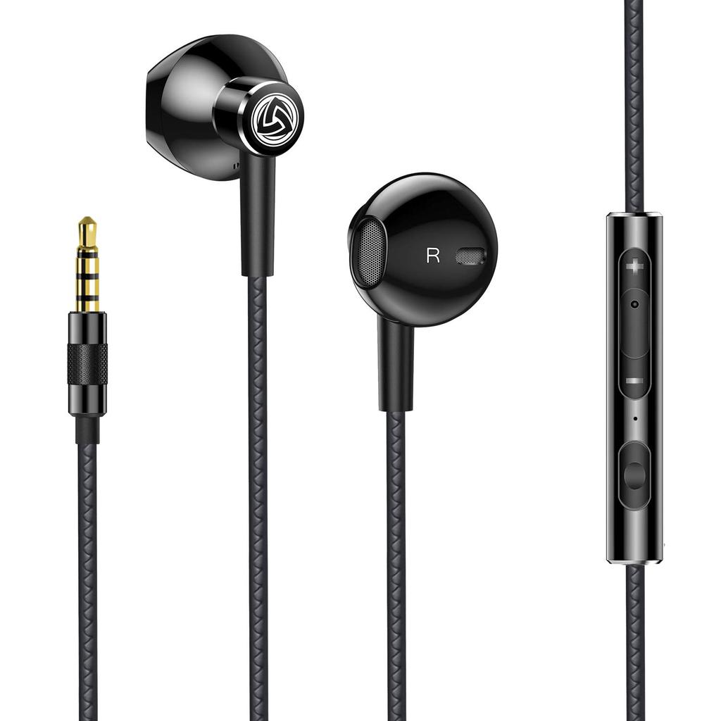 LUDOS SPECTA Compatible with iPhone and with Volume Remote Jack Earphones, Android, Wired, Microphone, Control, Control, In-Ear Type, 3.5mm