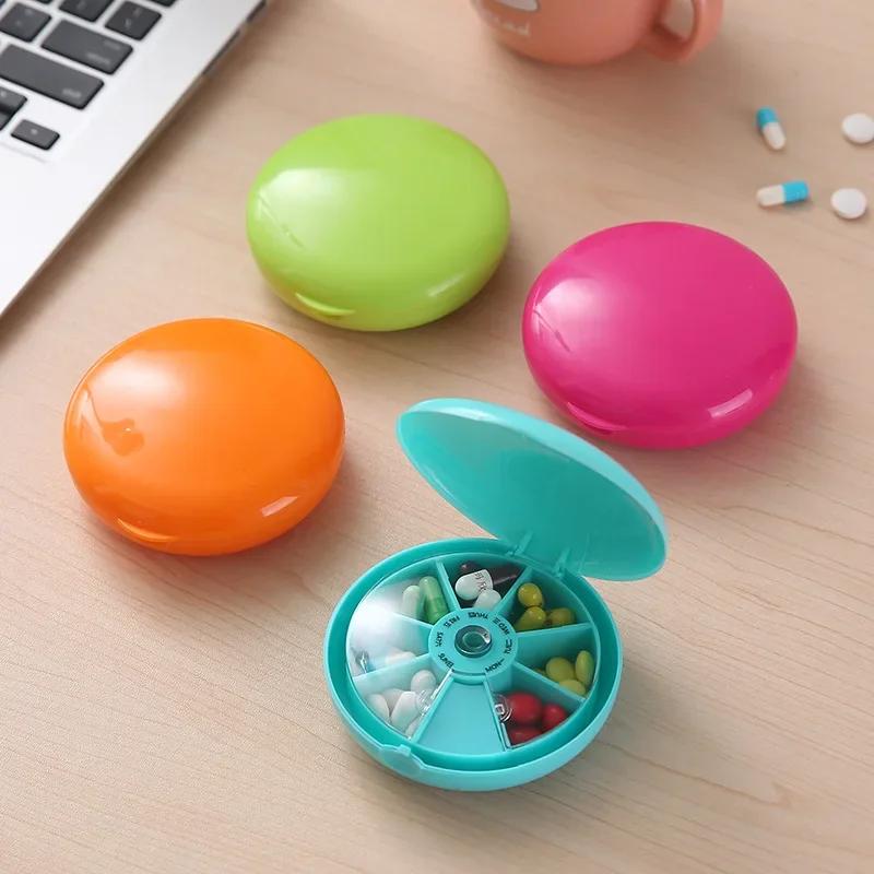 Weekly Rotating Pill Box Case Splitter Tablet Storage Organizer pill organizer  pill container  pill box  small pill case