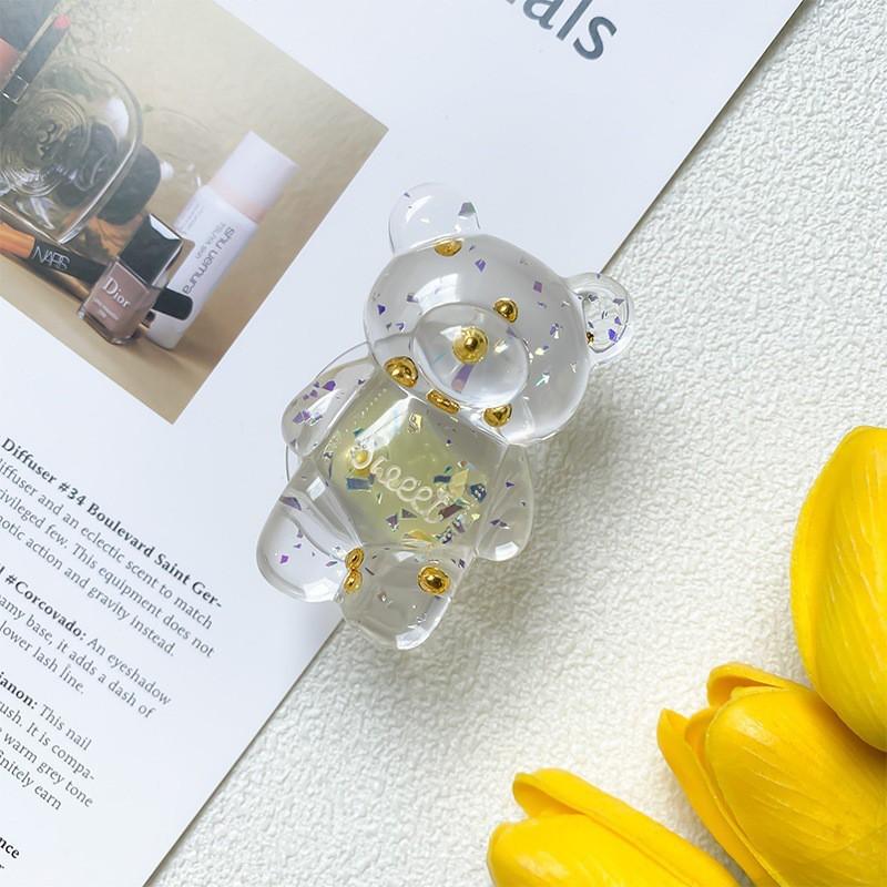 Little Fresh Bear Mobile Phone Stand Air Cushion Bag Back Adhesive Desktop Surface Scalable Niche Ring Transparent