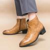 Trendy Men's Thick Soled Boots Luxury Men's Minimalist and Versatile Styles Leisure Business Leather Shoes Party Men's Boots