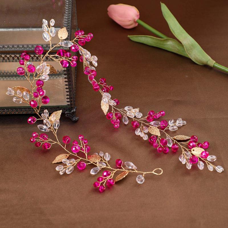 Bridal headband hair accessories braided leaf crystal headband headband headband