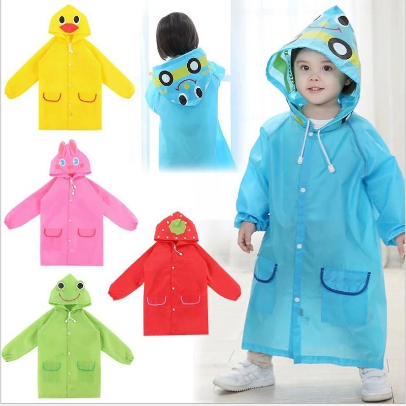 1pc Cute Cartoon Animal Kids Rain Coat Children Raincoat Rainwear Boys Girls Waterproof Raincoat Student Poncho Rainsuit