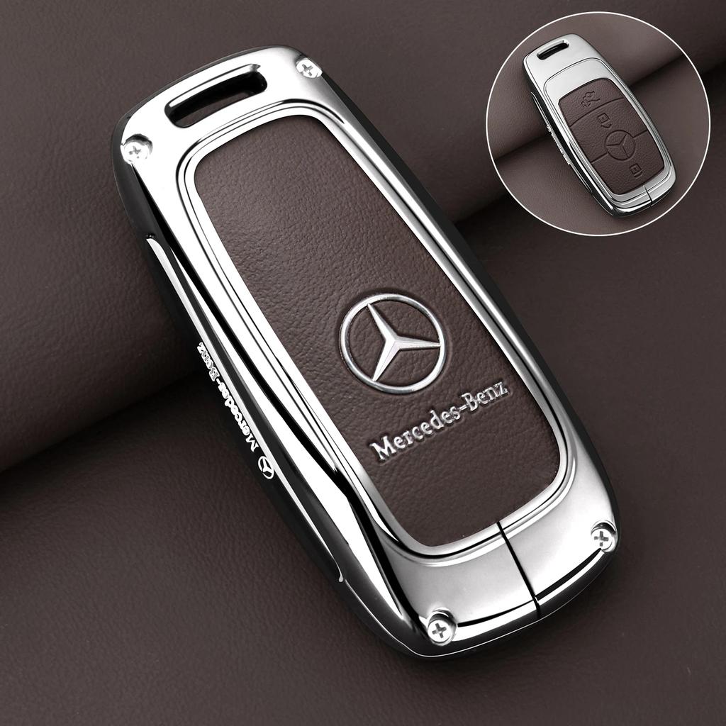 GMO3 Leather Car Key Case Cover For Mercedes Benz A C E G Class GLC CLE CLA GLB GLS W177 W205 W213 W222 X167 AMG Key Shell Protector