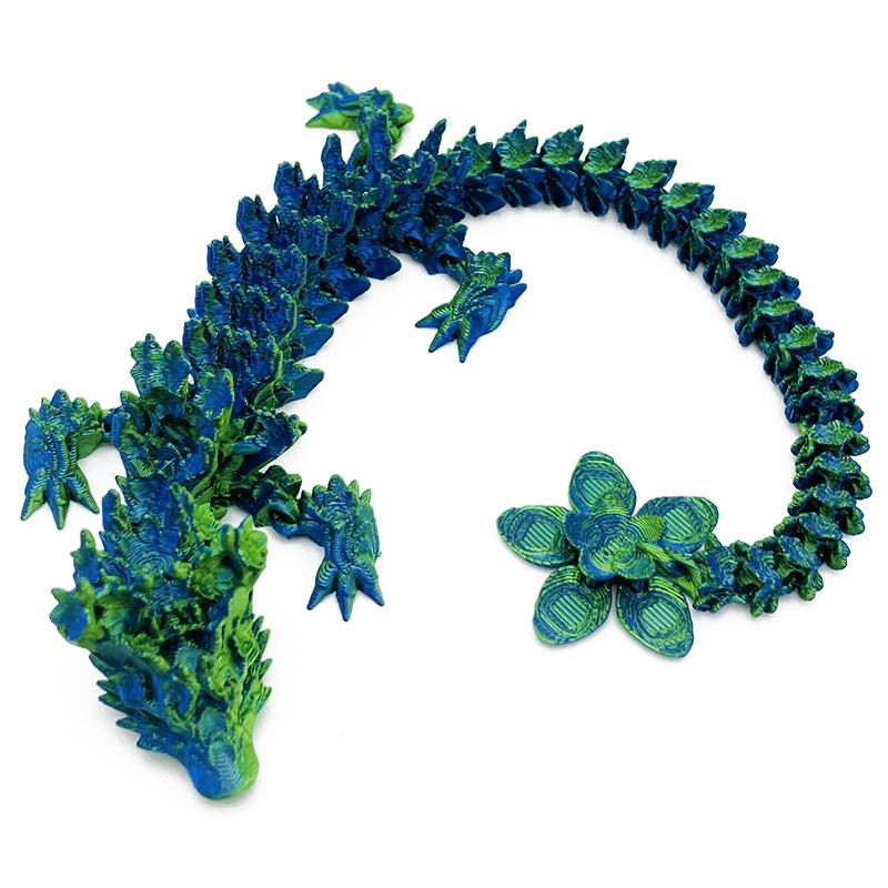 

3D-печатный дракон, домашний декор для стола, вращающаяся 3D-печатная игрушка в виде животного, реалистичная статуэтка дракона для офиса, аксессуары для украшения стола зелёный