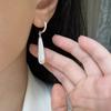 ANENJERY Geometryczne matowe długie kolczyki w kształcie kropli wody, nieregularne, wklęsłe, dla kobiet, wysokiej klasy, modne, proste, spersonalizowane kolczyki, biżuteria, prezenty