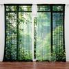 2pcs Verdant Bamboo Curtain  Rod Pocket  Drapes   Privacy Window Treatment   Living Room Decor  Holiday Window Decor   Nature Home De