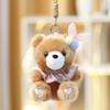 Plush Bear Keychain With Polyester Fiber Filling For Girls Kids Bag Pendant Toy