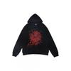 Mens Oversized Hoodie With Foil-Printed 55555 Letter Graphic Streetwear Cotton Fleece Sweatshirt Winter