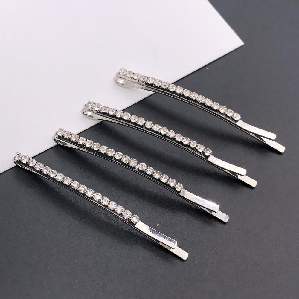 2pcs Cross Crystal Hairpins Rhinestone X Hair Clips Barrettes Simple Side Clip Bridal Headwear Girl Fashion Hair Accessories New