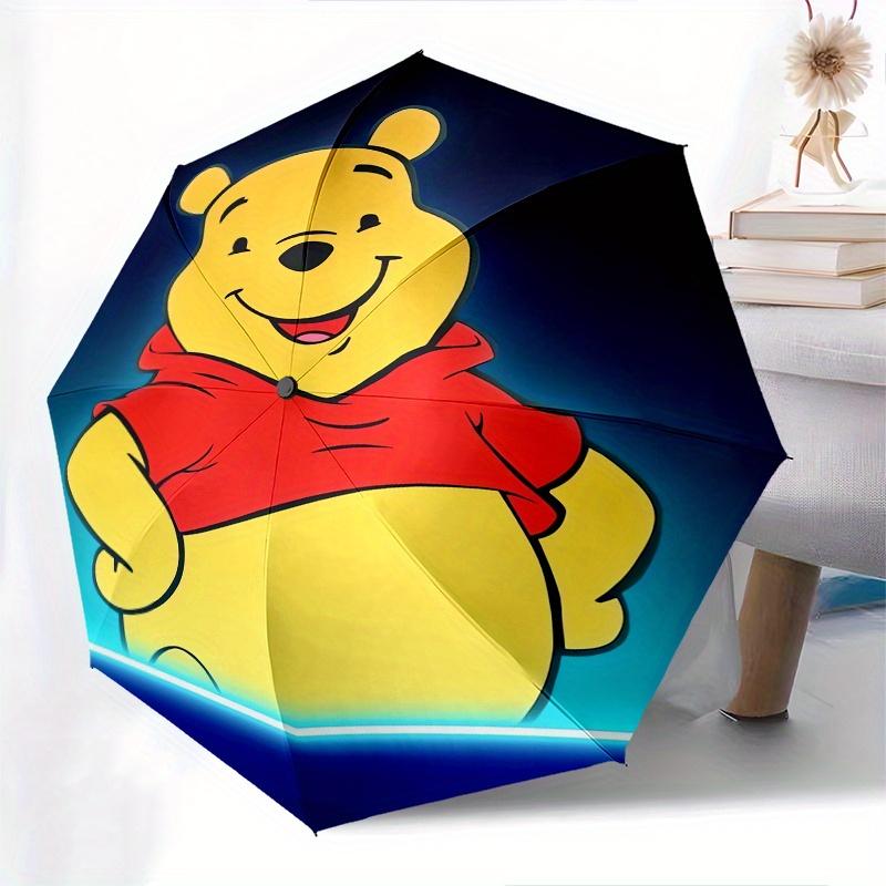 Disney Winnie the Pooh Themed automatic opening and closing folding umbrella, portable - durable, 8-rib umbrella frame, very suitable for bu