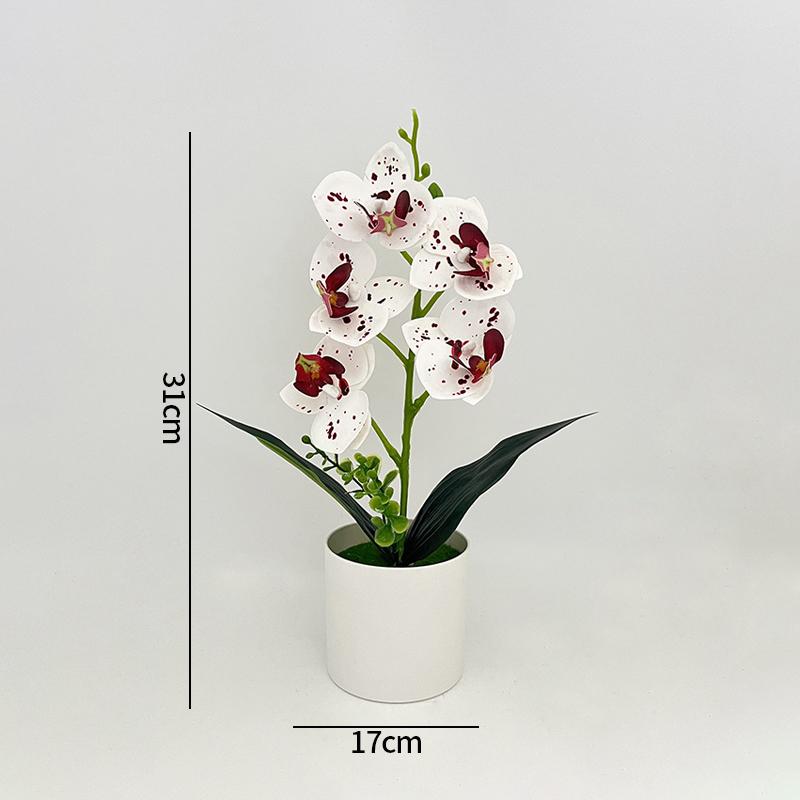 Artificial Orchid Potted Plants Fake Phalaenopsis In Plastic Pot Bonsai Plants Wedding Table Centerpiece Home Office Decoration