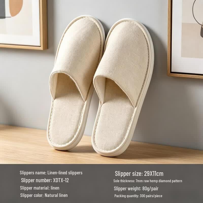 Disposable Linen Slippers for Hotel & Home Use