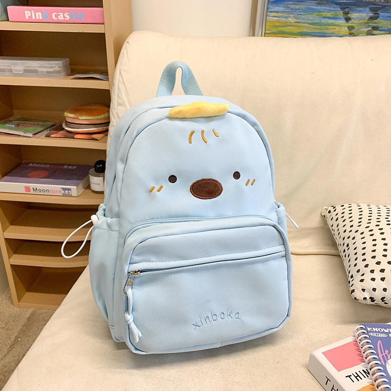 

2025 winter new gas cry black cat backpack cute cartoon chick black removable pain bag leisure study синий