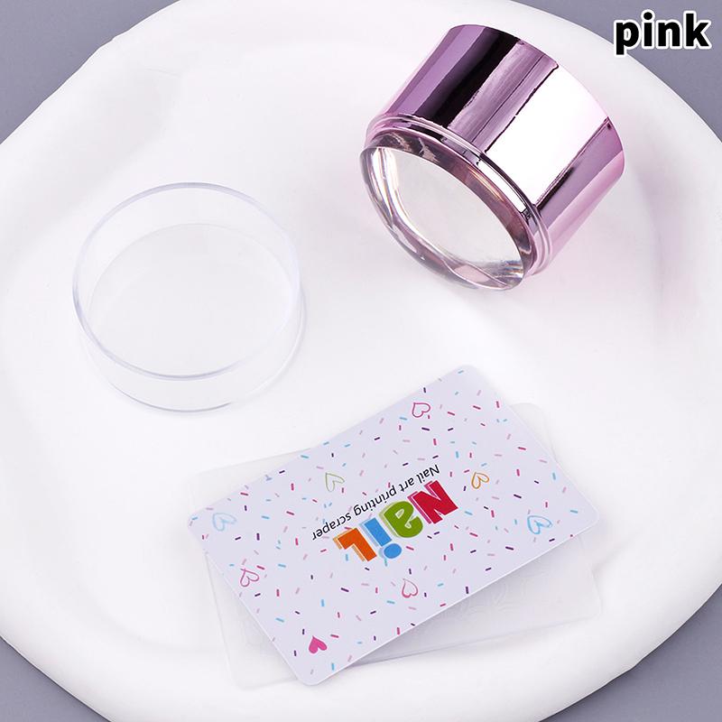 French Nail Art Stamper With A Nail Scraper Silicone Clear Head Nail Mold Stamping Template For Diy Manicure