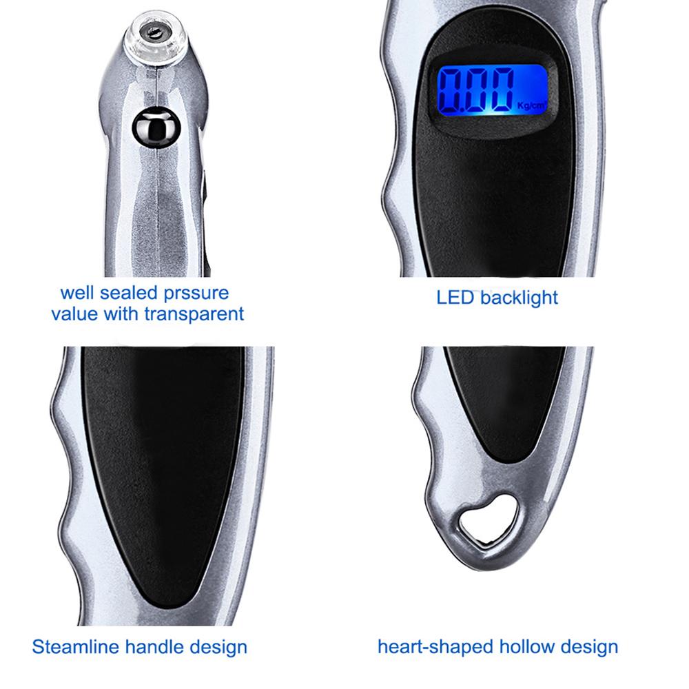 LCD Digital Car Tire Gauge Mini Motorcycle Bike Tire Diagnostic Tool Mini Display Tire Pressure Tool Gauge PSI Kpa