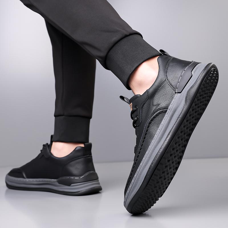 Fashion High Quality Fashionable Casual Shoes Branded Mens Leather Board Shoes Anti Slip Breathable Comfortable Man Lace-Up Sports Shoes