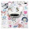 50 PCS Waterproof INS Style Girly Heart Wings Cartoon Stickers for DIY Notebook & Tea Cup Decoration