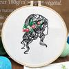 1pc Women's Hair and Flower Pattern Embroidery DIY Fabric Craft Kit Creative Craft Sewing