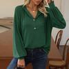 Autumn and winter European and American women's clothing loose casual hooded sweater long-sleeved t-shirt women's temperament top