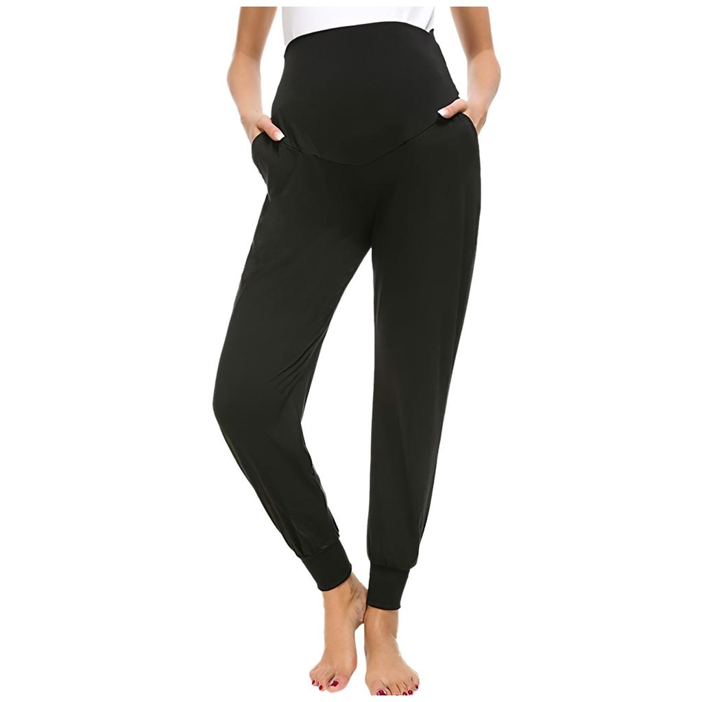 Women's High Elasticity Pregnant Supporting Abdomen Pockets Sports Yoga Pants
