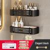 Gunmetal No-Drill Triangular Bathroom Shelf - Space Aluminum Corner Storage Basket