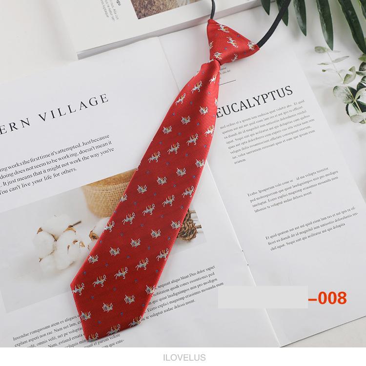 Children's Small Tie with Creative Fun Cartoon Polyester Short Lazy Knot Free Tie 6cm