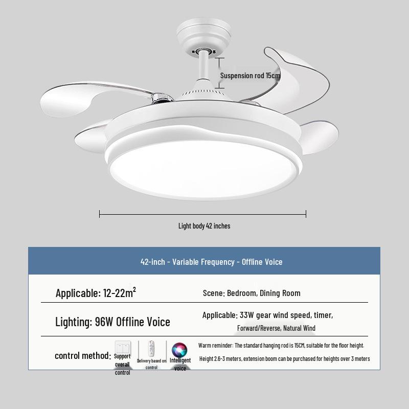 2026 New Model Flush Mount Ceiling Fan with Integrated Light for Living, Dining & Bedroom