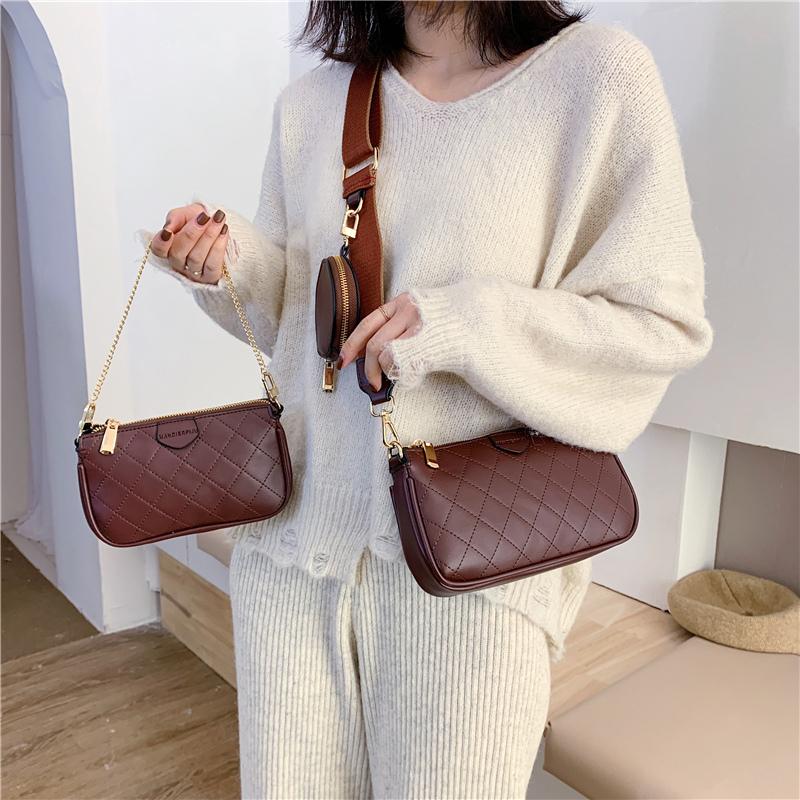 Borsa Messenger da Donna Mood Set Borsa Lusso Catena Spalla a Tracolla Borsa a Scacchi Diamantati e Borsetta