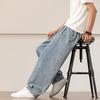 2025 Spring Men Vintage Denim Pants Men Korean Fashion Wide Leg Pants Male High Street Casual Straight Trousers Y2K Blue Jeans