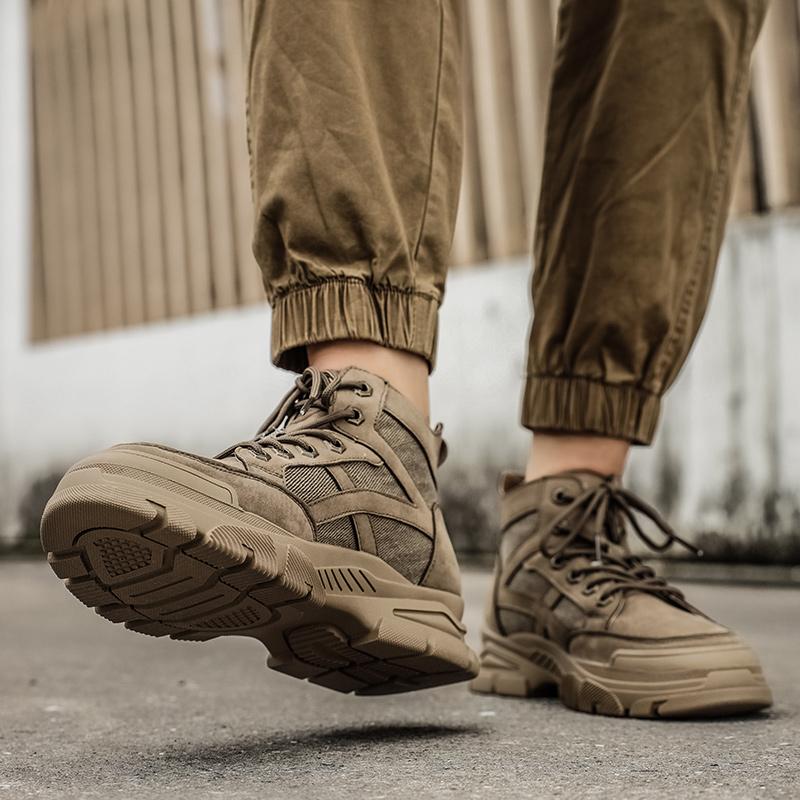 Fashion Luxury Brand Lace-Up Men Sneakers Outdoor Male Comfortable Hiking Shoe 2024 Hot Sale Men's Classic Casual Leather Ankle Boots