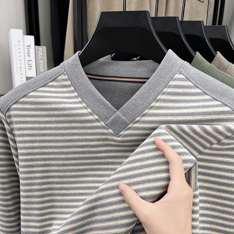 Winter Men s Striped Top Casual Fashionv M серый