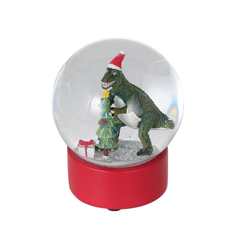 Dalton Snow Globe, Christmas Dinosaur Dinosaur Santa Water Globe, Tree, Gift, Object, Height 100mm, Width 80mm, XR22-0448