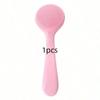 1pc Facial Brush Silicone, Facial Cleansing Brush Manual Skin Silicone Exfoliating Brush Handheld Face Scrubber Reusable Facial Cleansing Brush