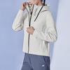Skechers Letter Zipper Hooded Jacket Women jackets Tofu-White P423W152-0211