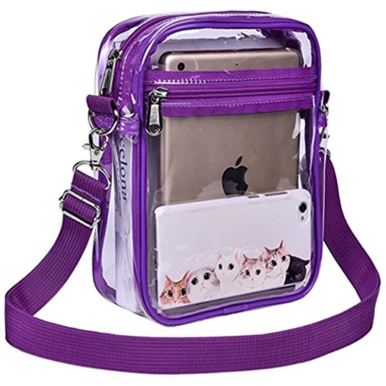 Transparent PVC Multi-Function Shoulder Tote Bag – Large Capacity Waterproof Travel Shopping Bag, Clear Cosmetic Organizer with Adjustable Strap less
