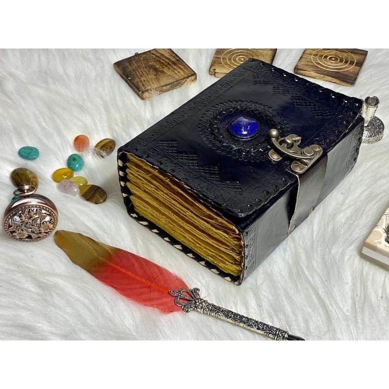 Leather Journal Celtic Stone Vintage Blank Spell Book of Shadows Junk Journal Grimoire Journal Handmade Journal Gifts for Him Her