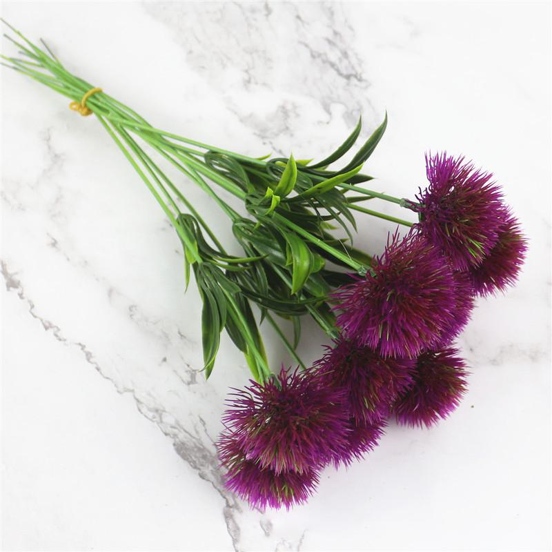 

10/20pcs Artificial Plants Dandelion Bouquet Vases Home Decor Wedding Decorative Fake Flowers Green Purple Flower Arrangement 10pcs фиолетовый