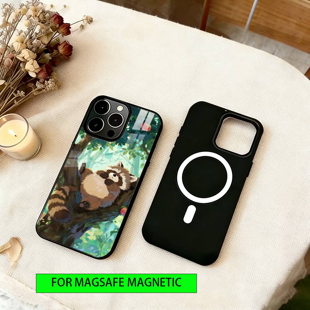 Cute Raccoon Phone Case For iPhone17,16,15,14,13,12,11 Plus,Pro Magnetic with Magsafe Wireless Charging
