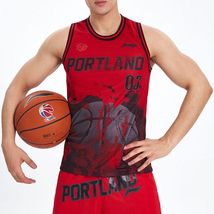 Li Ning Sports Basketball Collection Basketball Jersey Men's Bright Neon AAYQ089-3