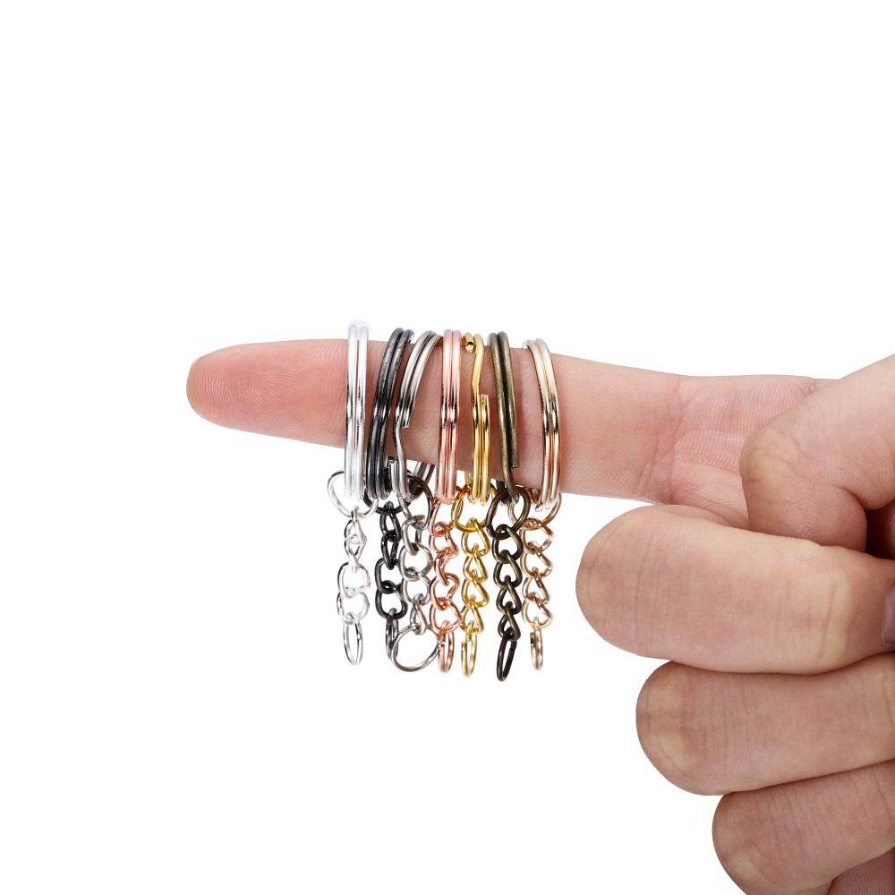 50Pcs/Lot Key Ring Key Chain Round Split Keyfob Keyrings With Jump Ring For Keychain Pendants DIY Jewelry Making Accessories
