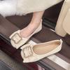 Fashion Black Low Heel Elegant Slip-on Office White Women's Flat Shoes Moccasins 39 Social Luxury Brand Stylish Spring Ladies Footwear