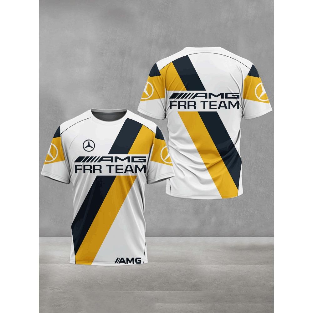 Men's Fashionable Casual Round Neck T-shirt Printed Top for Casual Summer Wear