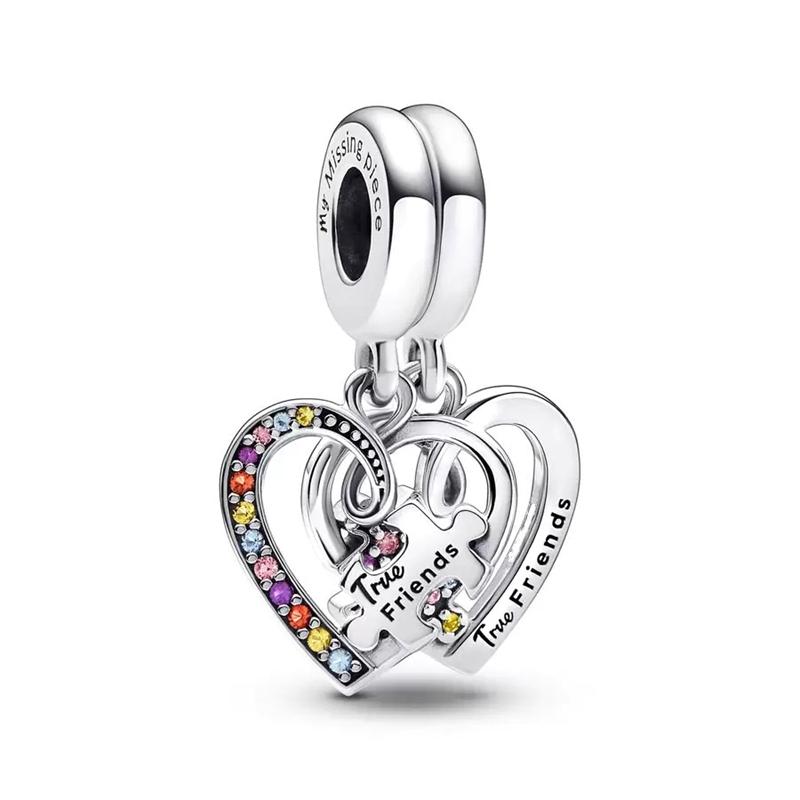 Star Heart Butterfly Lock Charm Bead Pendants for Original Snake Chain Silver Jewelry Gift