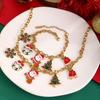 High-End Christmas Necklace with Cartoon Christmas Tree and Bells Design