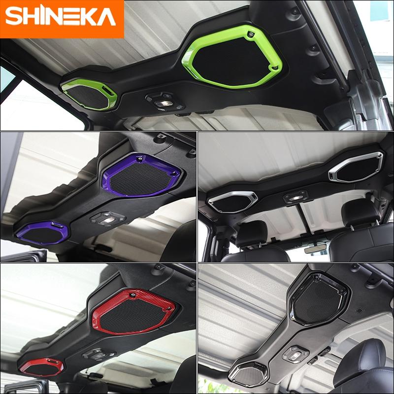 SHINEKA Interior Accessories For Jeep Gladiator JT 2018+ Car Roof Speaker Decoration Cover Stickers For Jeep Wrangler JL