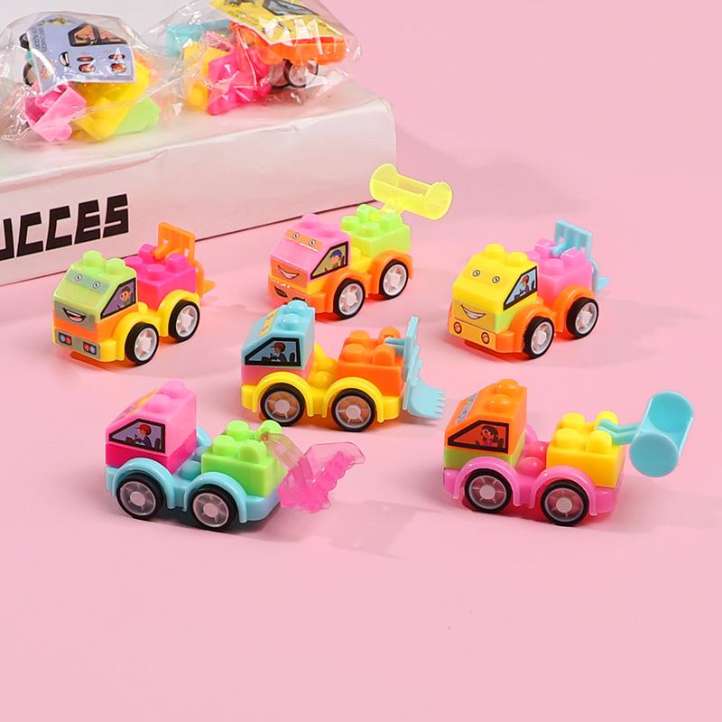 12/24Pcs DIY Puzzle Building Block Car Kids Birthday Party Favors Construction Vehicle Toys Goodie Pinata Fillers Christmas Gift