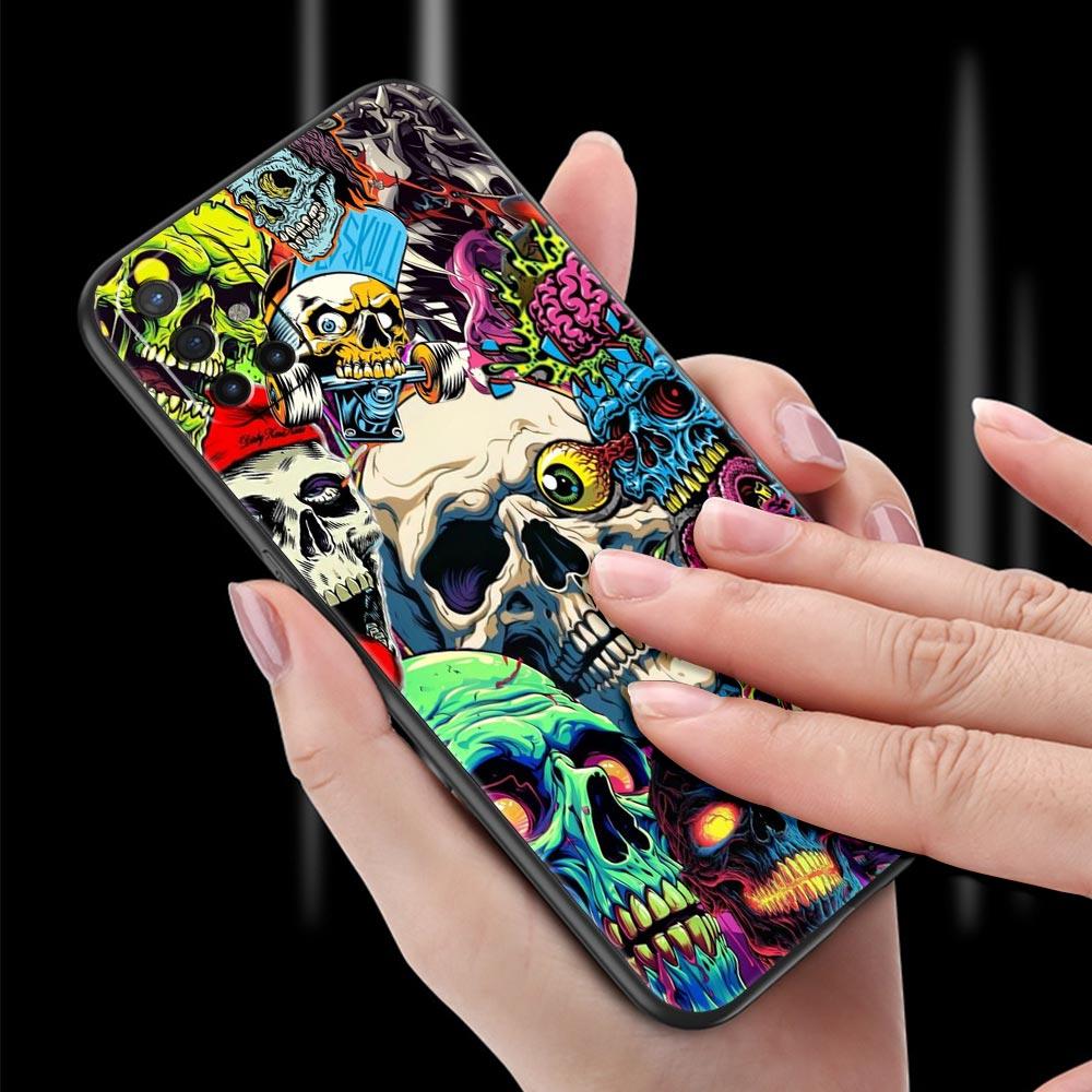 Phone Case For Oneplus 13R 13 12 10T 11 R10 Nord N100 N200 N10 9 9R CE 2 3 Z Pro Lite 5G Soft TPU Cover Skeleton Skull Funda Bag