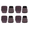8pcs Rectangle Shape Chair Leg Covers TPE Material Brown Color Floor Protectors Anti-Scratch Protectors Indoor Furniture