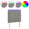 VidaXL Tête de Lit à LED Meuble de Chambre à Coucher Accessoire de Lit Simple Tête de Cadre de Lit Intérieur Gris Clair 3122466