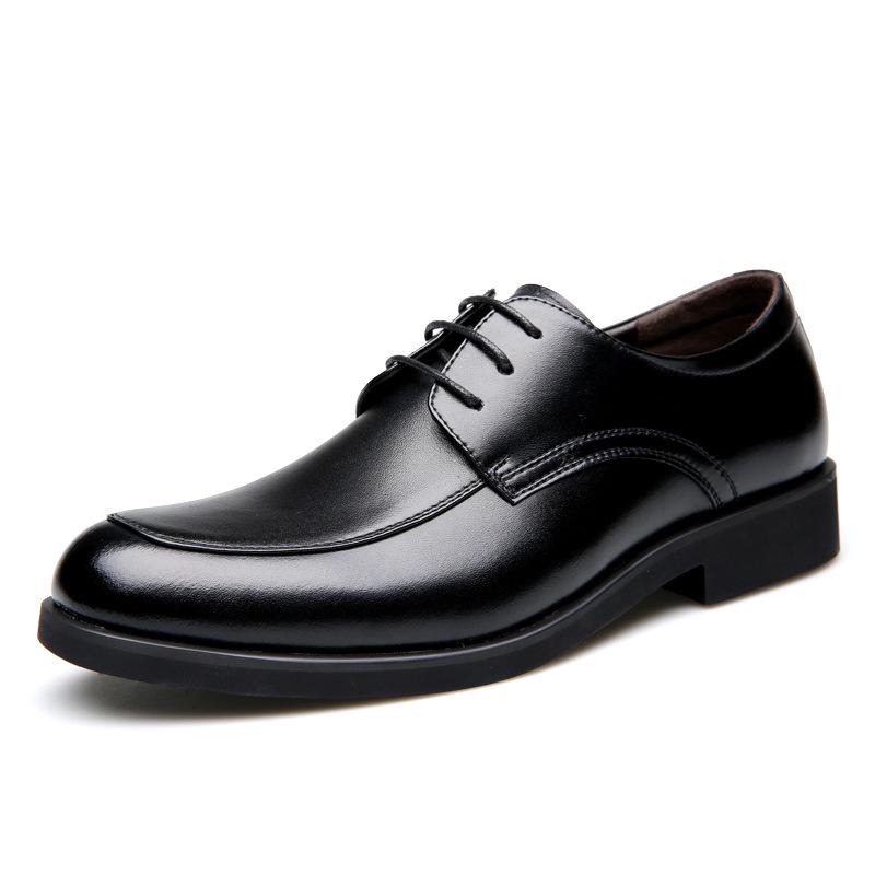 2025 spring new men's classic business dress leather shoes cowhide leather shoes casual single shoes derby men's shoes